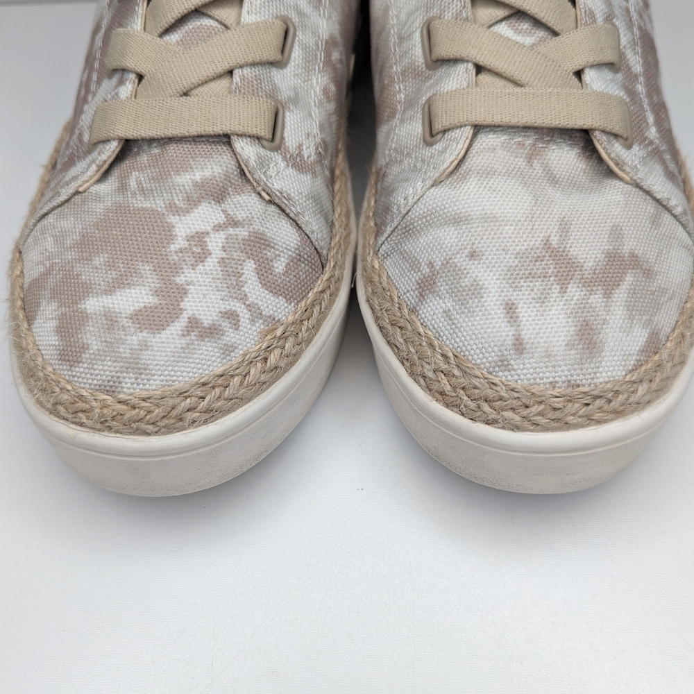 Spenco canvas sneakers slip on tan white Malibu tie-dye espadrilles size 8.5 - Picture 7 of 8
